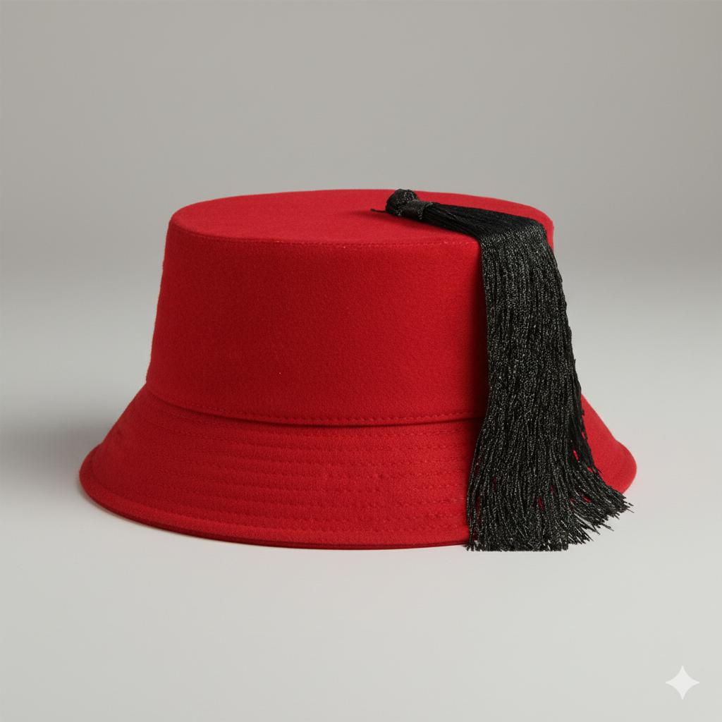Fez-Inspired Bucket Hat - Red